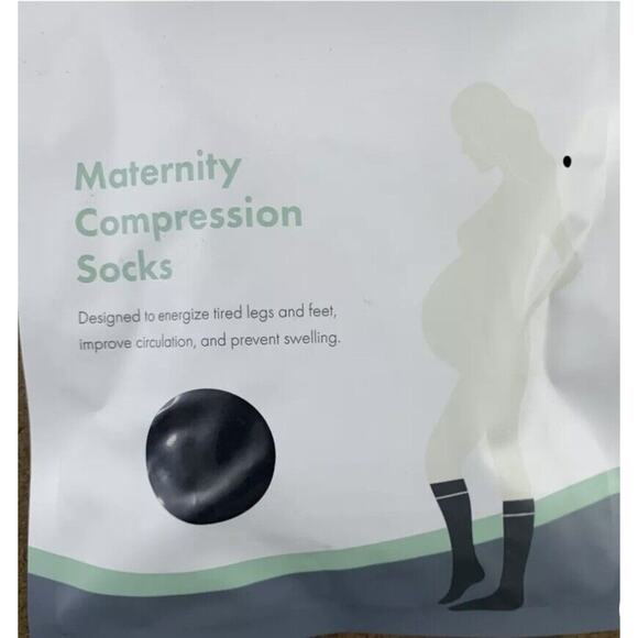 Motif Medical Women's Medium Black 20-30 mmHg Maternity Compression Socks NWT - Picture 3 of 4